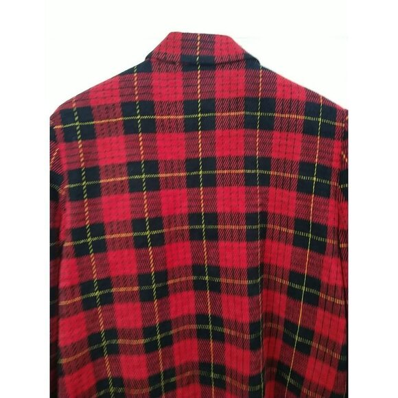 SAG Harbor Collared Front Button Red Plaid Jacket Size 14 - Picture 13 of 14